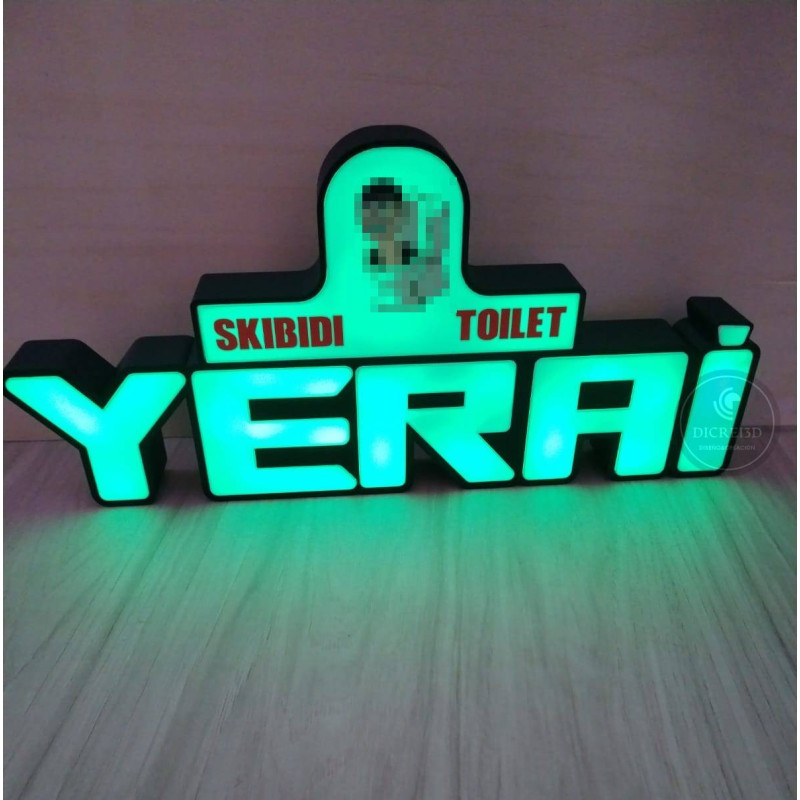 Lámpara 3D LED personaliza con nombre y dibujo o logo