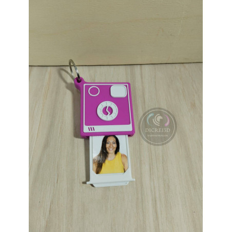 Llavero Cámara de fotos con bandeja para foto carnet