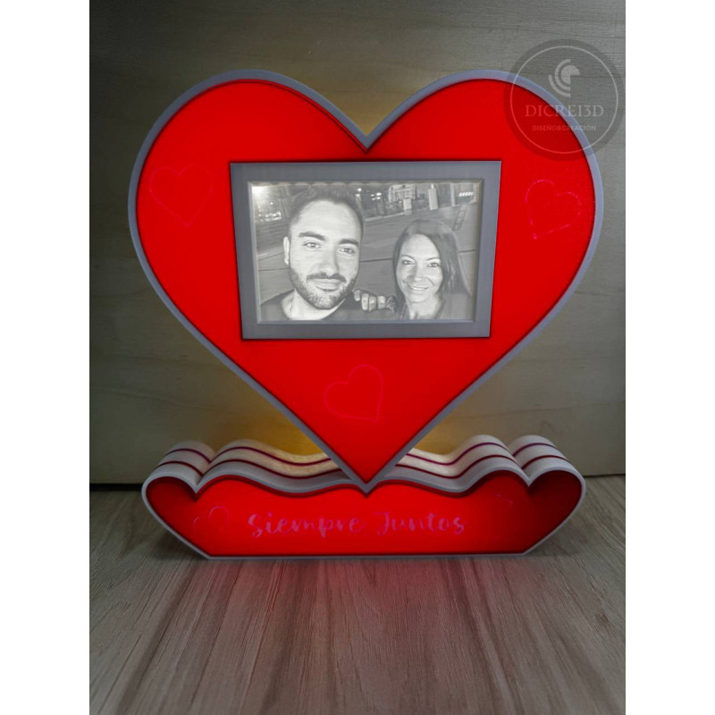 Lámpara San Valentin Parejas con Foto 3D en Litofania
